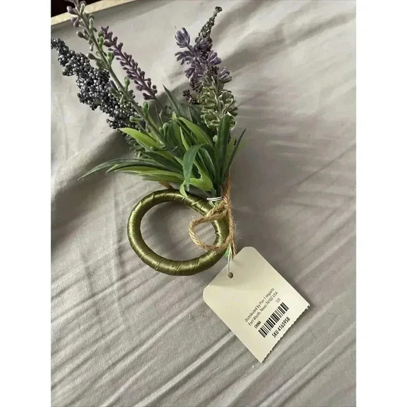Pier 1 Napkin Holder Floral Easter Fall Harvest Spring Purple Green New With Tag - Picture 4 of 5